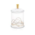 Classic Touch Medium Vivid 70 OZ Glass Canister Jar With Lid - 14K Gold Swirl Design