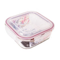 Lexi Home Square 40.5 oz. Glass Food Storage Container with Red Locking Lid