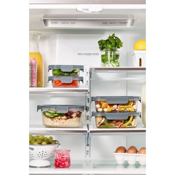 Ello Color Lock 10pc Mixed Food Storage Container Set Platinum