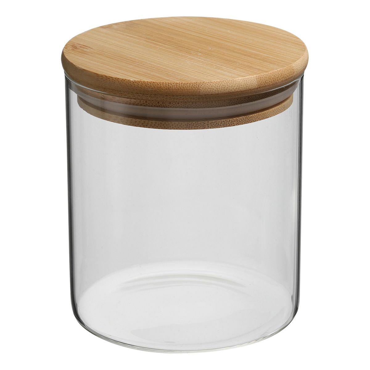 Unique Bargains Kitchen Food Storage Glass Jar with Airtight Bamboo Lid 10x10cm