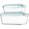 Vtopmart Large Glass Food Storage Containers with Lids, 122oz+50oz, 2 Pack
