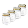Bormioli Rocco Quattro Stagioni 5 oz Glass Preserving Jar Set of 4, Wide‑Mouth Twist‑Top Canister w/ Airtight Seal, Made in Italy, BPA‑Free