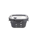 Genicook 10.8oz Square Food Storage Container with Glass Lid Silicone Sleeve Gray