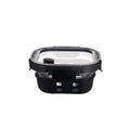 Genicook 17.6oz Square Food Storage Container with Glass Lid Black