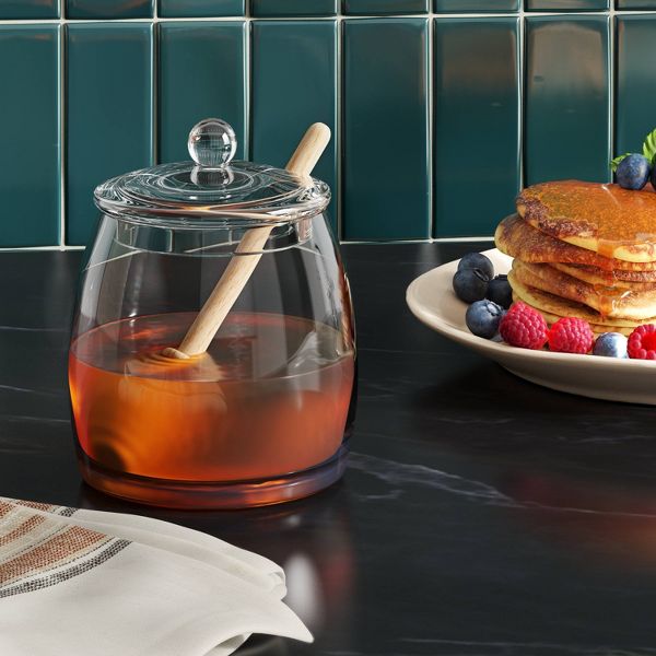 18.5 fl oz 3pc Honey Pot Glass Food Storage Container - Threshold™: Dishwasher-Safe, Autumn Shapes