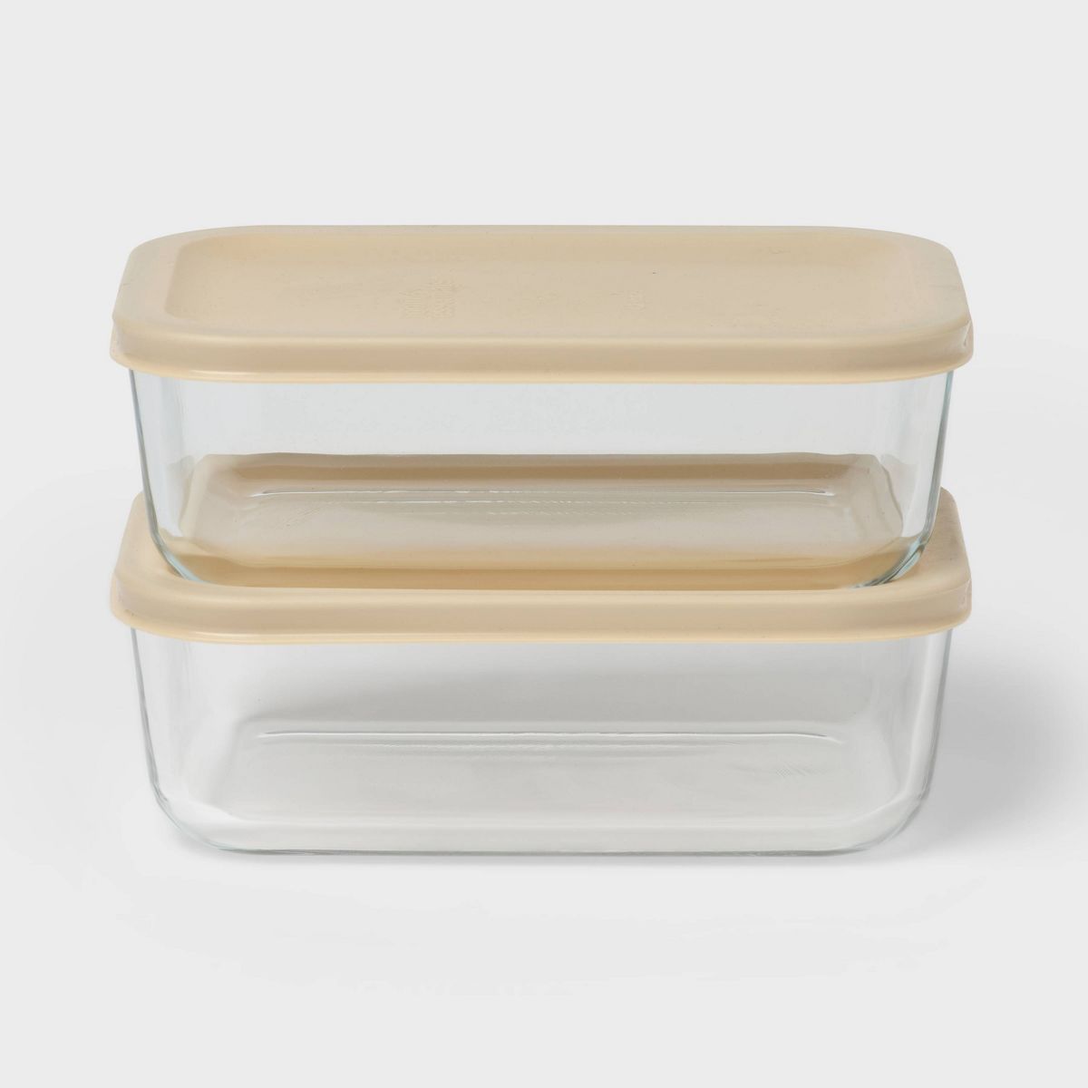 4pc (set of 2) 4c Rectangular Glass Food Storage Container Set Blue - Room Essentials™