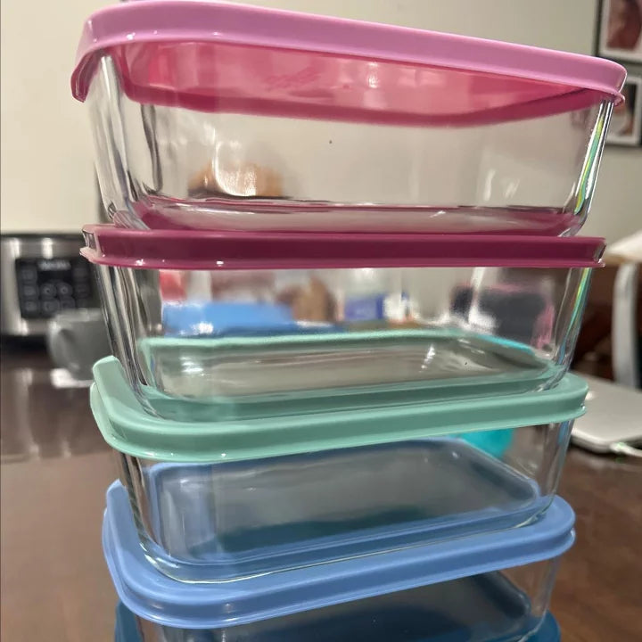 10pc (Set of 5) Glass Rectangle Meal Prep Set Blue - Room Essentials™
