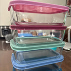 10pc (Set of 5) Glass Rectangle Meal Prep Set Blue - Room Essentials™