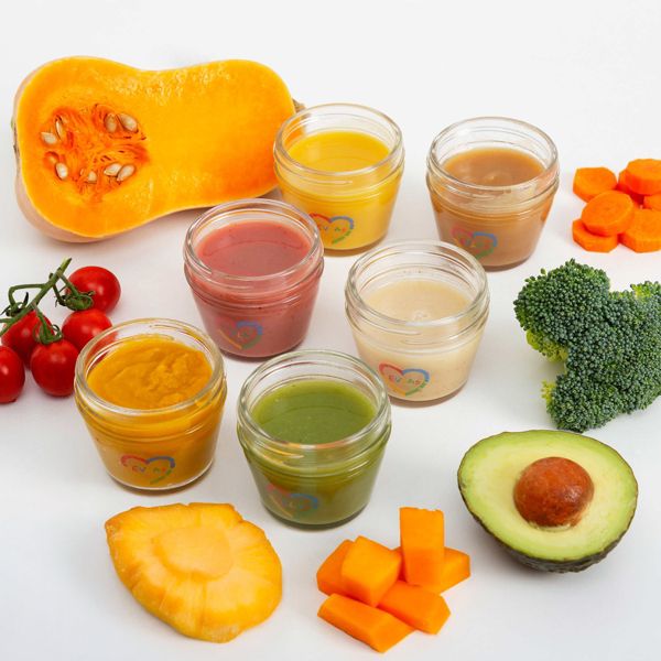 EVLA’s 4oz Glass Baby Food Containers 12-Pack