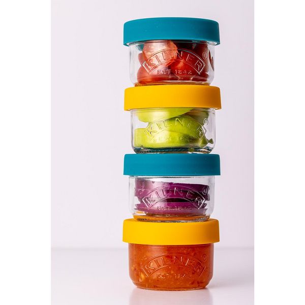 Kilner Storage Snack & Store Jars with Push Top Silicone Lids, Set of 2