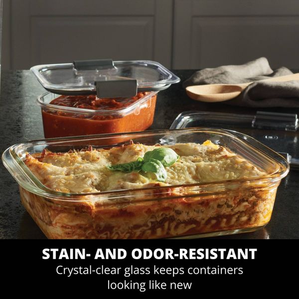 Rubbermaid 2pk 3.2c Brilliance Glass Food Storage Container Deep Medium