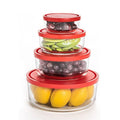 Bormioli Rocco Gelo Glass Bowls with Lids, Set of 4 - BPA-Free Glass Durable Multi-Size Storage, Freezer to Microwave Safe