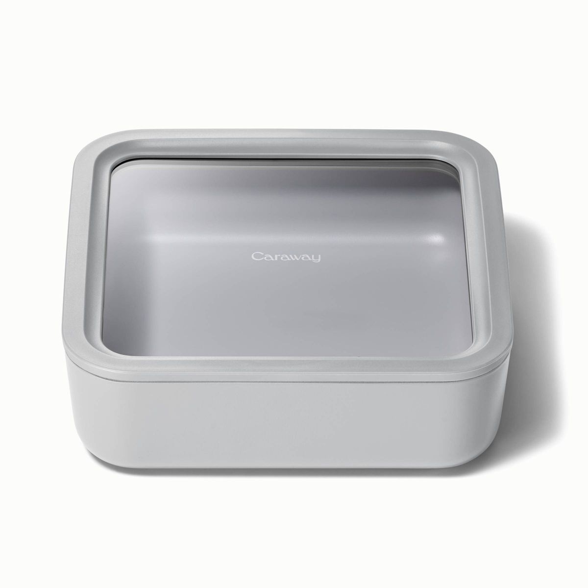 Caraway Home Large Ceramic Coated Glass Container Gray
