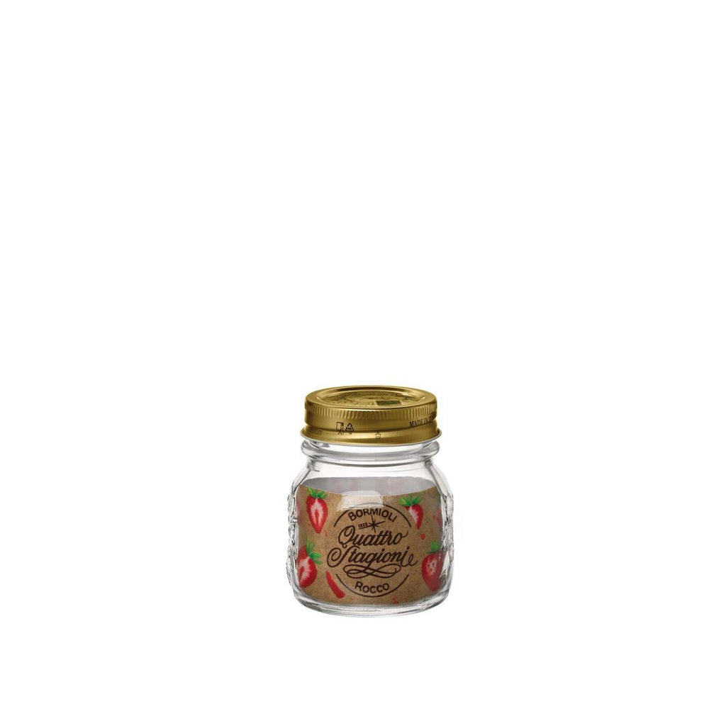 Bormioli Rocco Quattro Stagioni 5oz Mason Jar - Embossed Glass, Airtight Twist Top Lid