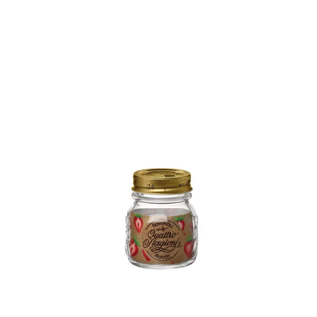 Bormioli Rocco Quattro Stagioni 5oz Mason Jar - Embossed Glass, Airtight Twist Top Lid