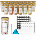 24 Pcs Empty 4oz Spice Jars with Bamboo Lids and Labels,Food Storage Containers