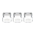 Kilner Square Push Top Storage Jars, Set of 3, 8.5 ounce