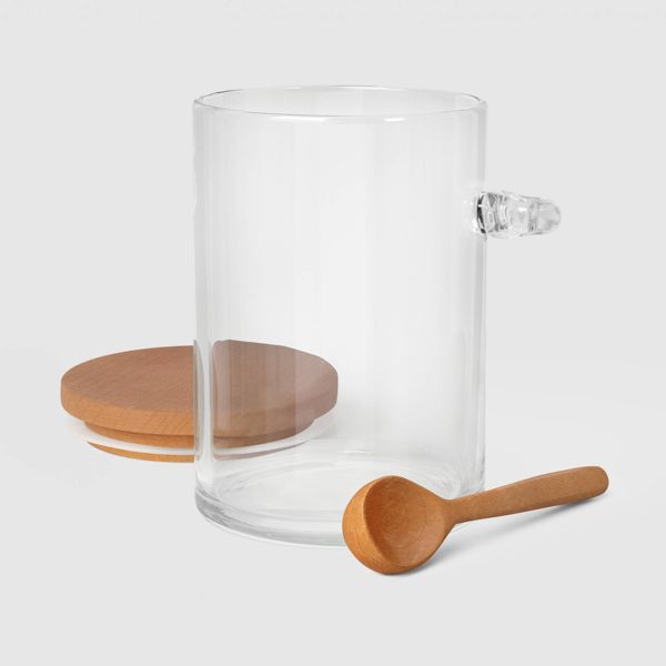 Wood Top Small Canister with Spoon Clear - Threshold™