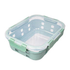 Lexi Home 35 oz. Rectangular Glass Food Storage Container with Snap-Lock Lid & Sage Silicone Sleeve