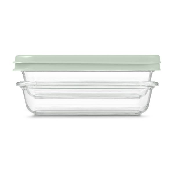 Ello Everyday 2pk 3c Rectangle Glass Food Storage container Set Crystal Pink