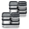 JoyTable Modular Glass Food Storage & Baking Containers – 12-Piece Set, Black Lids
