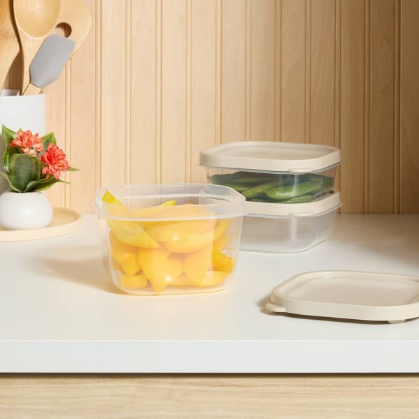 6pc (Set of 3) Plastic Food Storage Container Set Blue - Room Essentials™