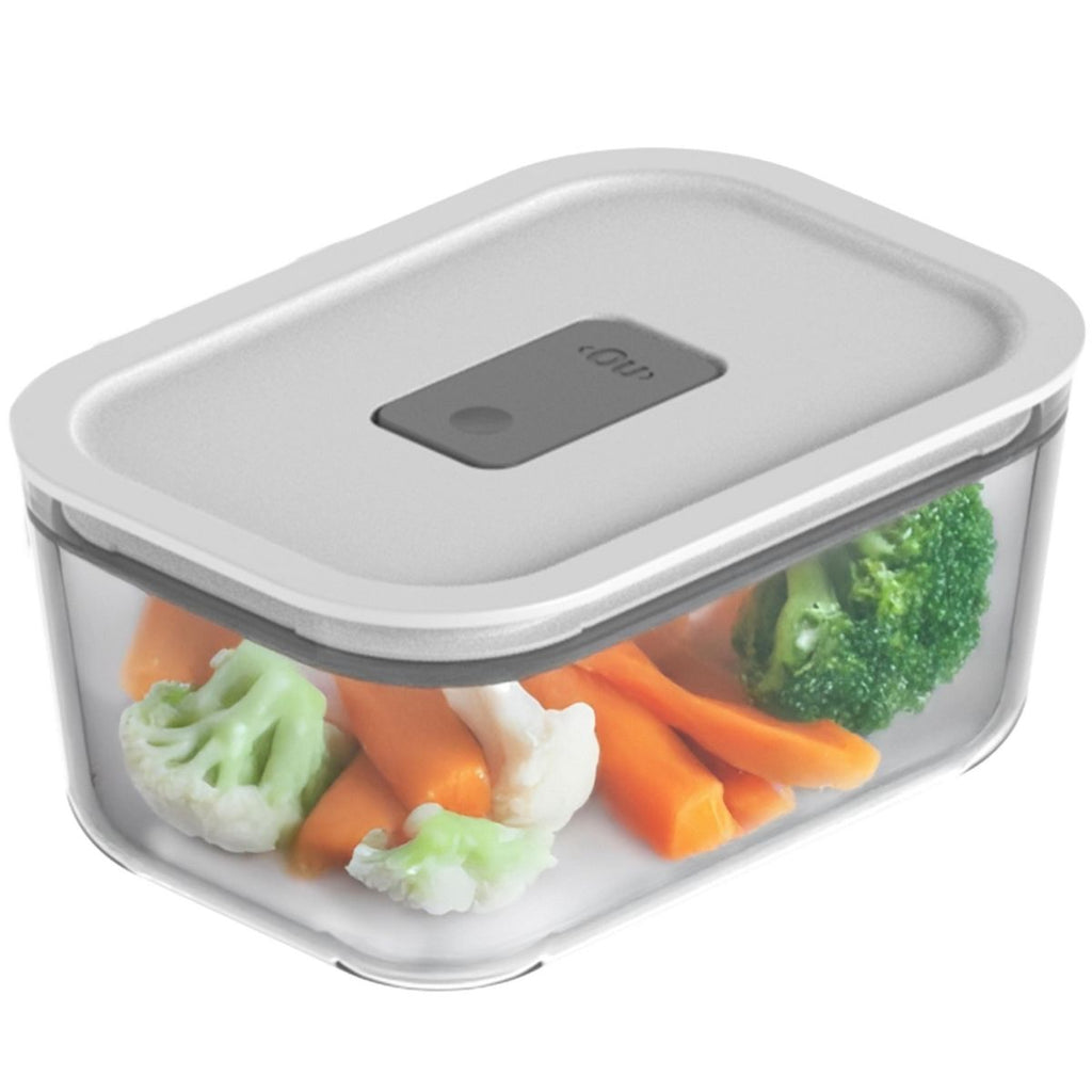 OU Glass Food Storage Container 3 Cup - Oven, Microwave, Freezer & Dishwasher Safe, Airtight Leak Proof Lid with Microwave Valve, Stackable Glass Jar