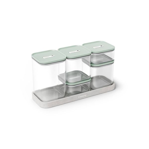 Caraway Home 13pc Glass Airtight Container Set Cream