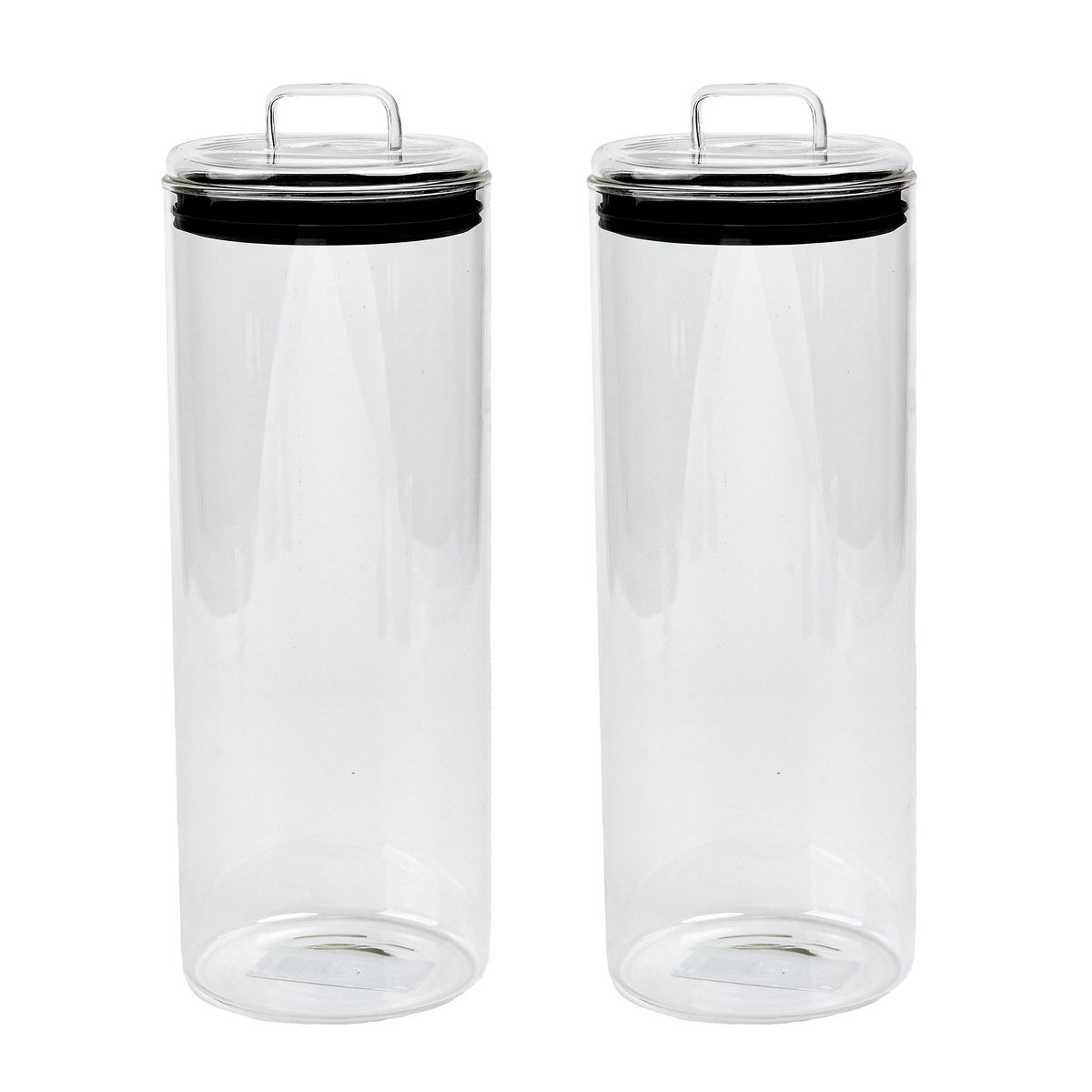 SharpChef 2PK Glass Airtight Storage Jar with Glass Lid, Glass Food Storage Jars, 74 oz / 2.2 L / 9 cups