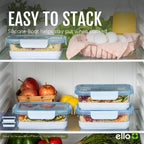 Ello 10pc Glass Meal Prep Food Storage Container Set Blue