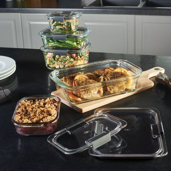 Rubbermaid 3.2 Cup/757ml Medium Brilliance Glass Clear: Glass Food Storage Container, Microwave & Oven Safe, Dishwasher Safe