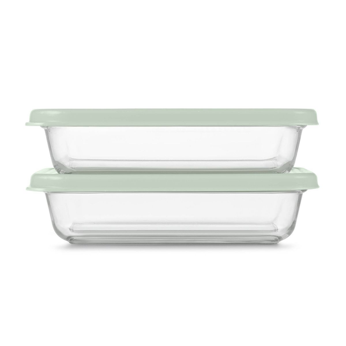 Ello Everyday 2pk 3c Rectangle Glass Food Storage container Set Crystal Pink