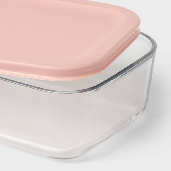 4pc (set of 2) 4c Rectangular Glass Food Storage Container Set Blue - Room Essentials™