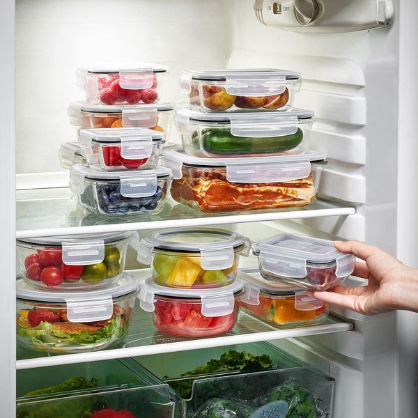 Sorbus 24-Piece Glass Food Storage Containers with Lids - Airtight, Microwave, Fridge, Dishwasher, Oven Safe, BPA-Free, Meal Prep Containers