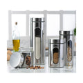 Le'raze 4pc Stainless Steel Canister Set for Kitchen Counter with Glass Window & Airtight Lids