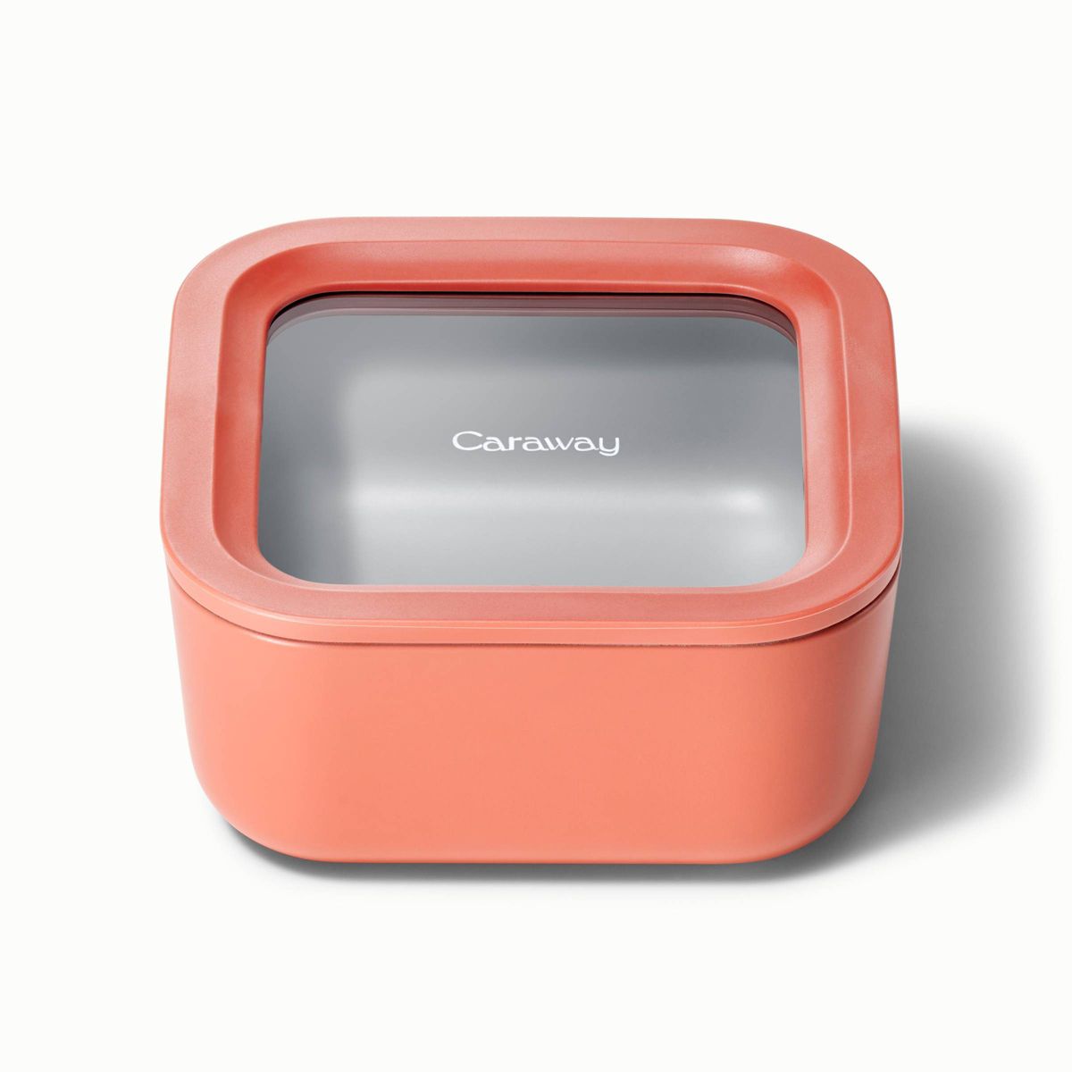 Caraway Home Small Ceramic Coated Glass Food Storage Container Cream: Oven & Microwave Safe, 4.4 Cup Capacity