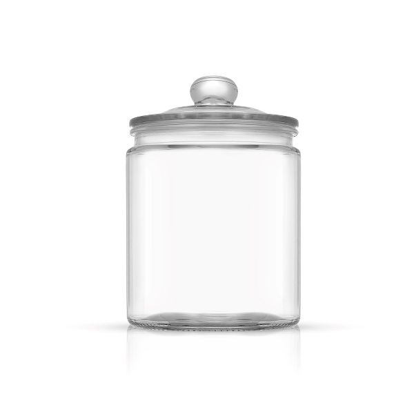 JoyFul Round Glass Cookie Jar with Airtight Lids - 67 oz Kitchen Containers Canister - Set of 2