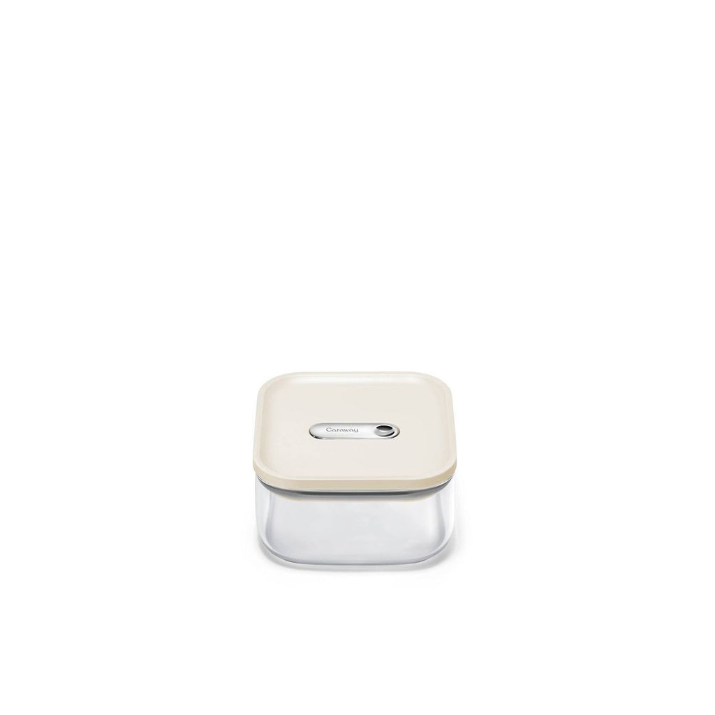 Caraway Home Small Glass Airtight Container Cream