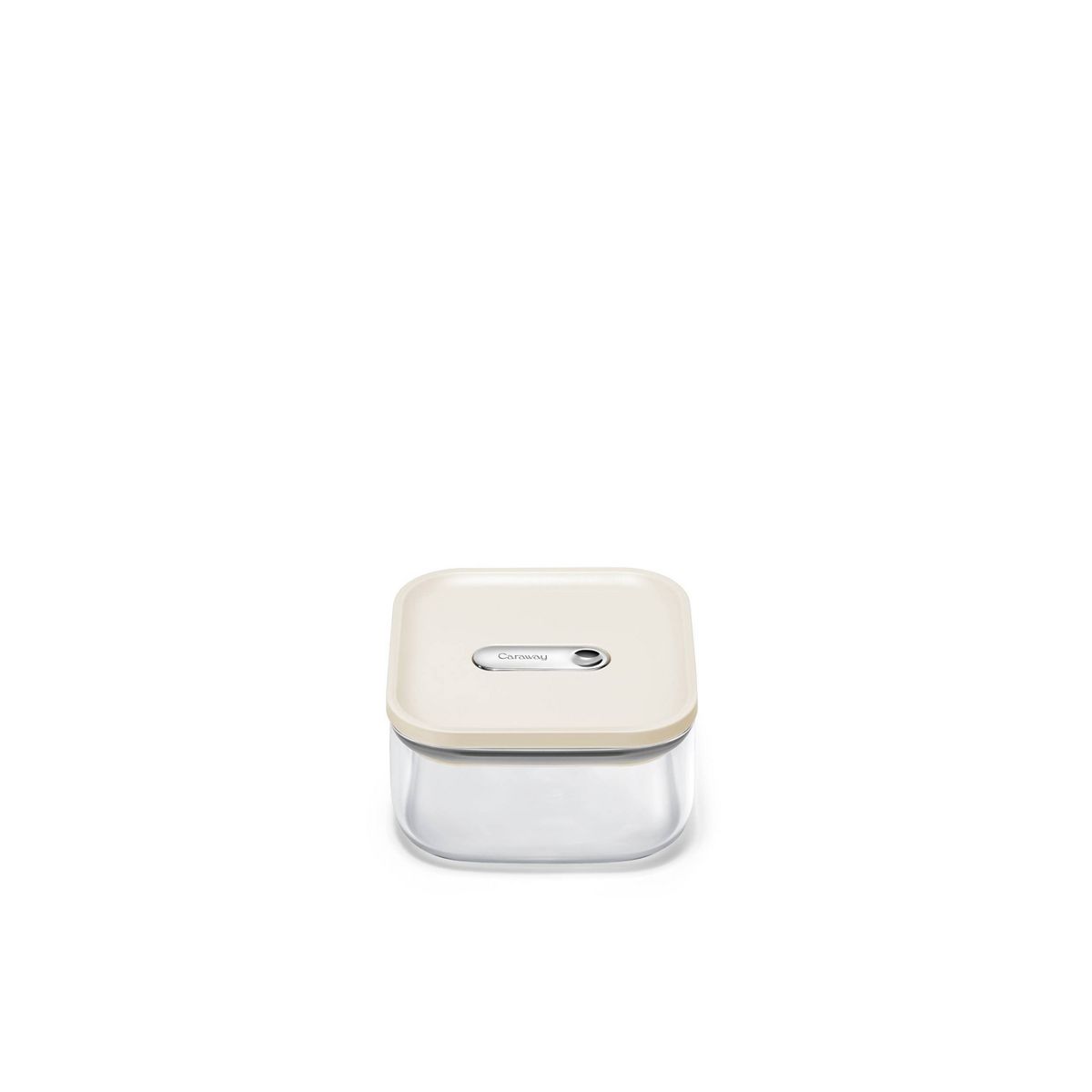 Caraway Home Small Glass Airtight Container Cream