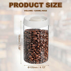 Unique Bargains Glass Airtight Vacuum Seal Coffee Bean Container 40oz Black