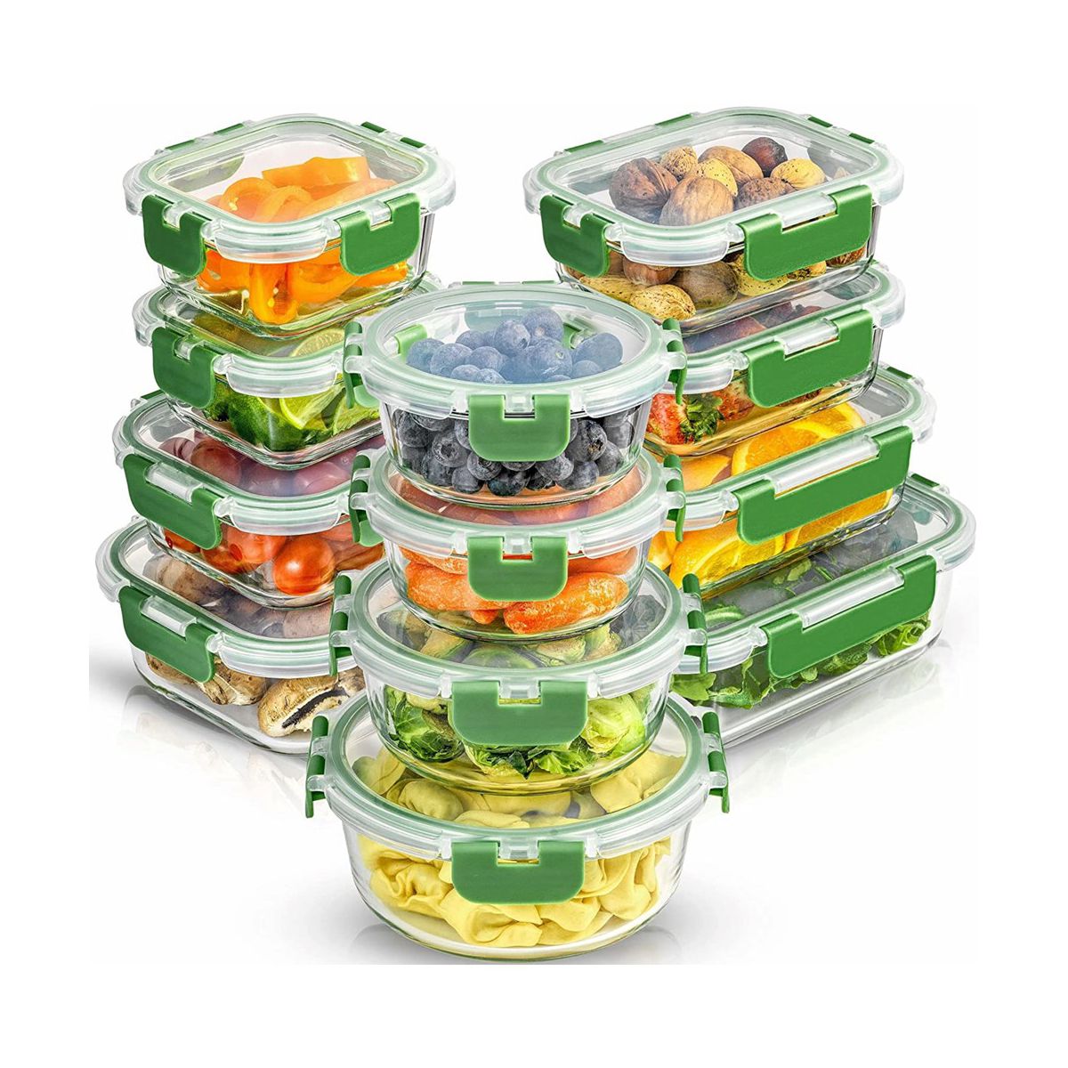 12 Glass Storage Containers (Blushy Pink)
