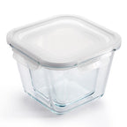 Gibson Home Essential Storage 4 Piece Borosilicate Glass Square Container Set with Snap Lids