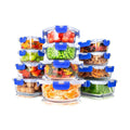 SereneLife 24-Piece Food Storage Containers - Superior Glass Food Storage Set, Blue