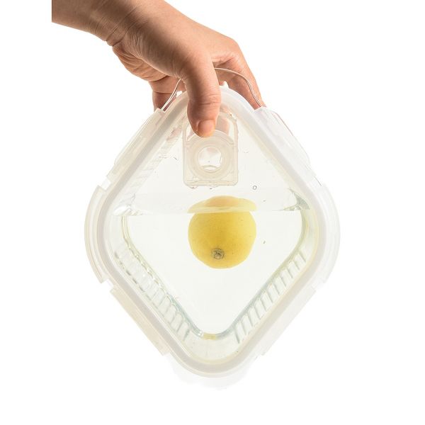 SharpChef 2PK Airtight Glass Food Container with Vent Lid, Leak-Proof Silicone Seal, Microwave and Dishwasher Safe, 1050 ml / 35 oz / 4.4 cup