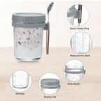 Unique Bargains Leak-Proof Durable Overnight Oats Glass Jar 6 Pcs Cyan