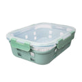 Lexi Home 35 oz. Rectangular Glass Food Storage Container with Snap-Lock Lid & Sage Silicone Sleeve