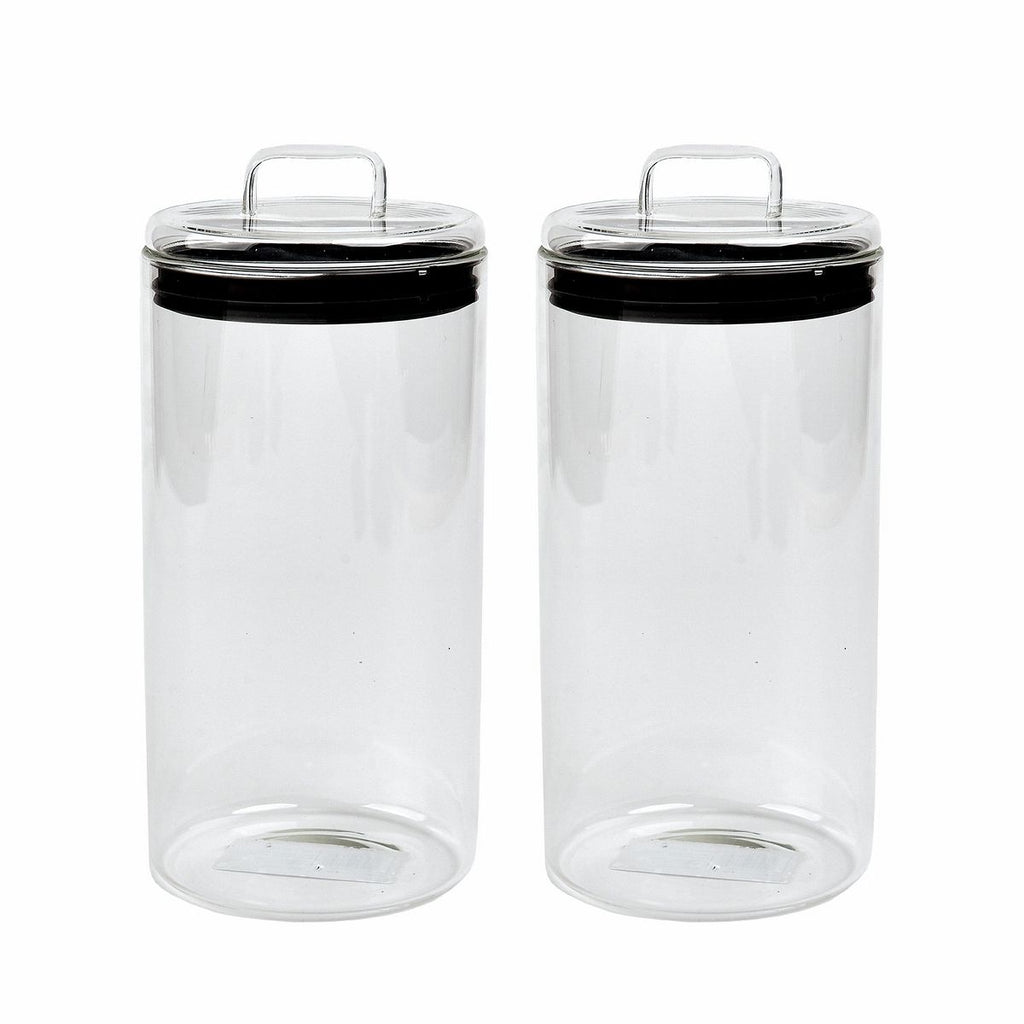 SharpChef 2PK Glass Airtight Storage Jar with Glass Lid, Glass Food Storage Jars, 51 oz / 1.5 L / 6 cups