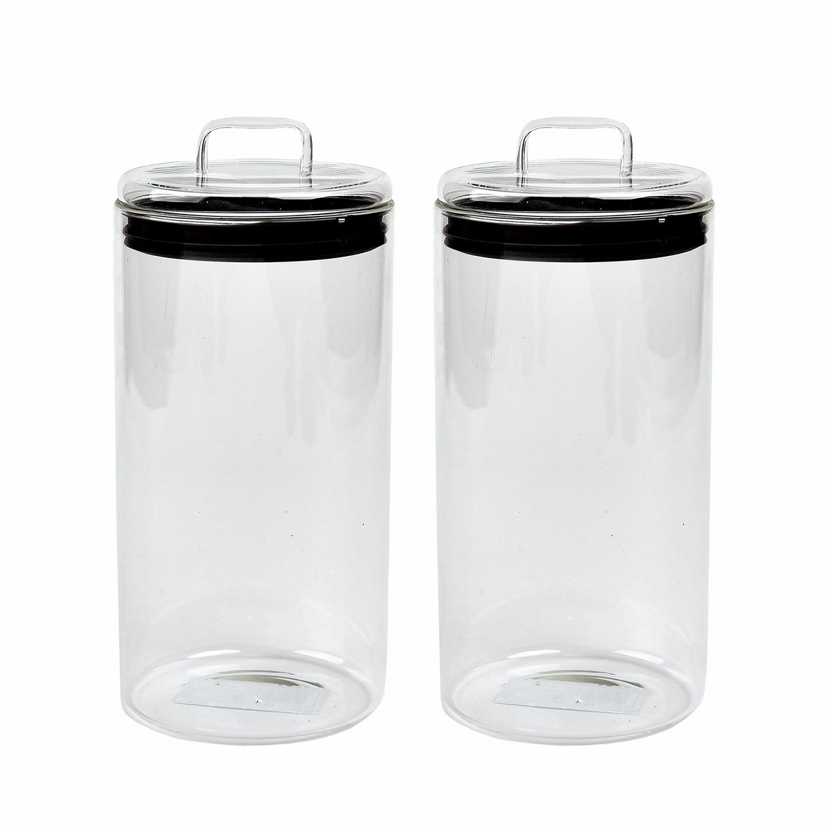 SharpChef 2PK Glass Airtight Storage Jar with Glass Lid, Glass Food Storage Jars, 51 oz / 1.5 L / 6 cups