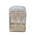 Storied Home Rattan Wrapped Glass Jar with Lid