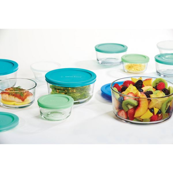 Anchor Hocking 20pc Glass SnugFit Food Storage Container Set: Oven & Freezer Safe, Microwave Safe Without Lid, Dishwasher Safe